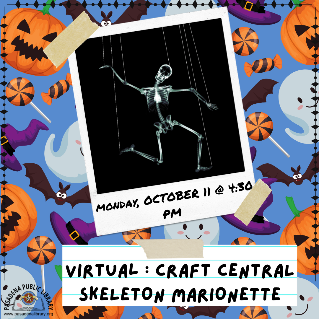Follow along as Ms. Lily shows you how to make a Skeleton Marionette in this week's Craft Central. Visit either location to get your craft pack.