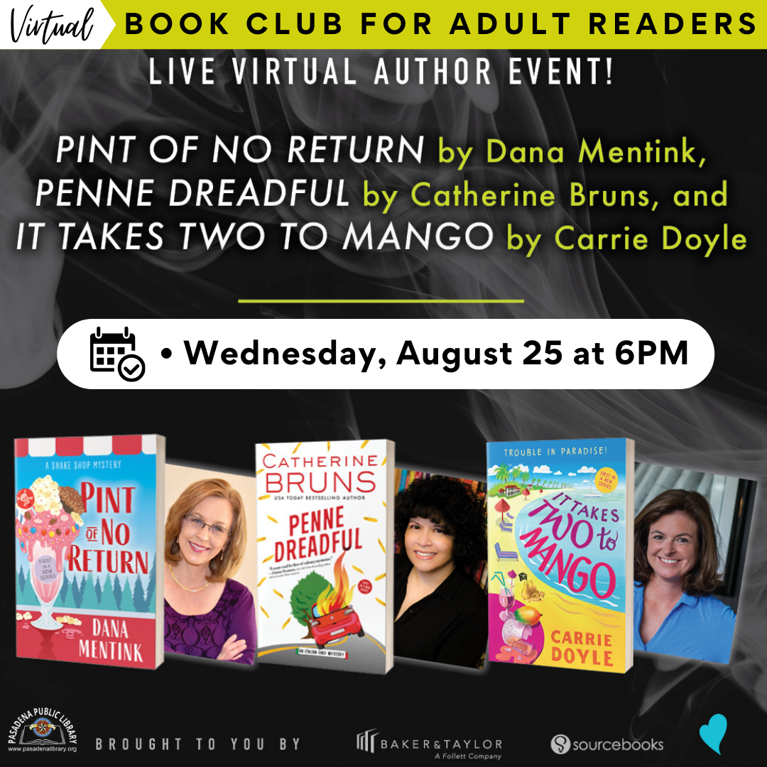 Virtual Book Club for Adult Readers - Cozy Mysteries Panel August 25, 2021