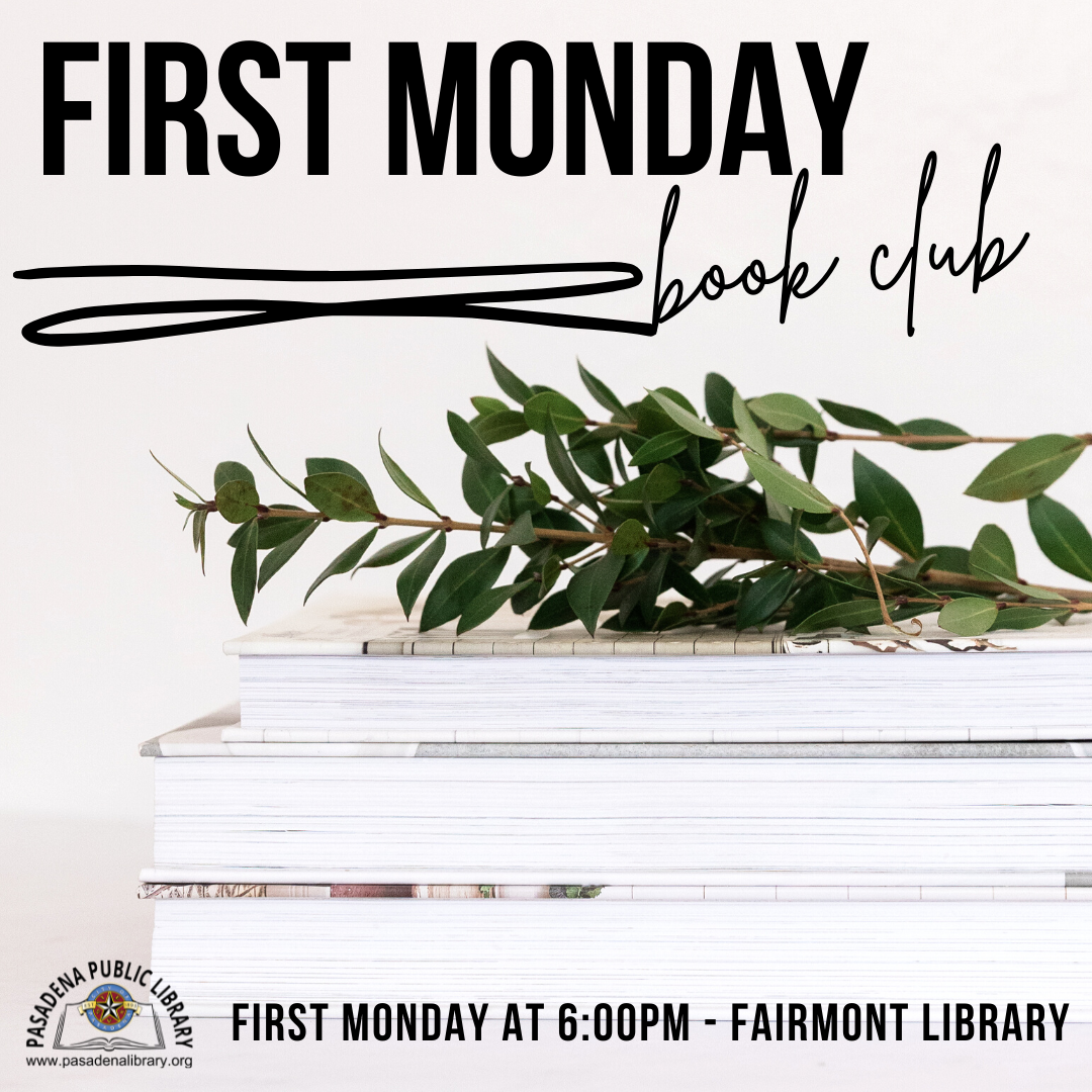 First Monday Book Club Returns at the Fairmont Library at 6:00PM!