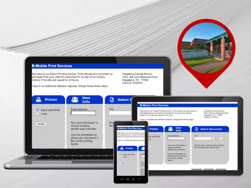 Mobile Print - Central Library (1201 Jeff Ginn)