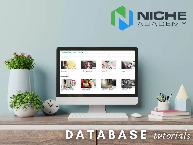 In Niche Academy, you can find tutorials for many different library resources, such as how to download e-books from Overdrive and Axis360; how to download and more.