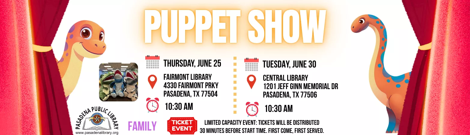 June puppets show at both libraries