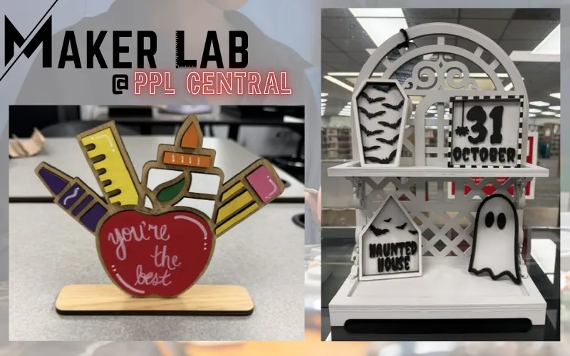 Items created with laser cutter in the Maker Lab