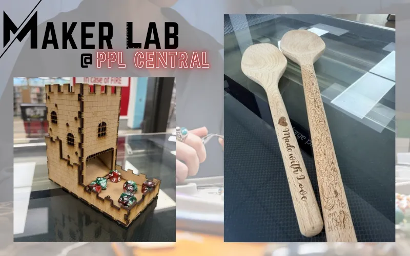 Items created with laser cutter in the Maker Lab