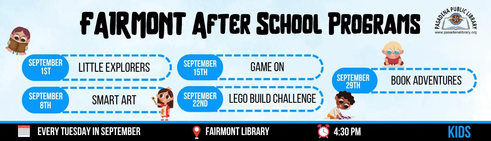 September 2026 Fairmont Library After school programs