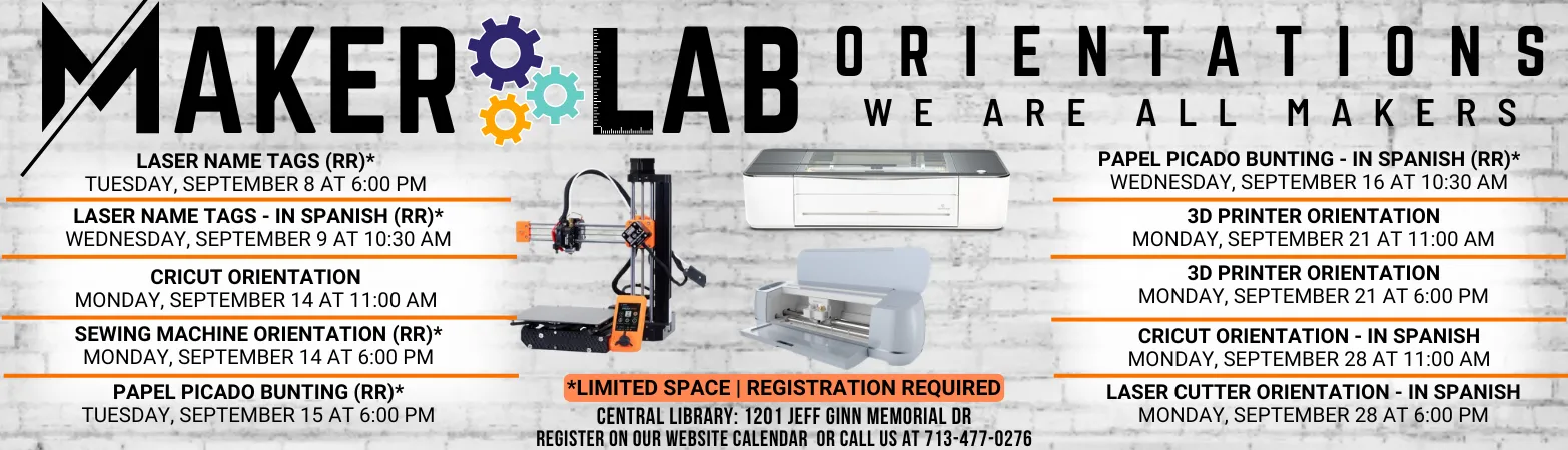 September Maker Lab Schedule