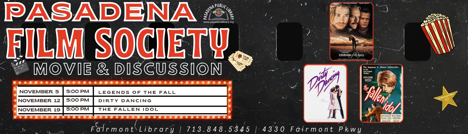 Pasadena Film Society with a list of the movie showing in November