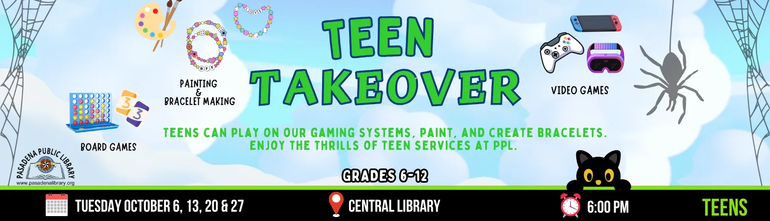 Teen Takeover at Central Library every Tuesday