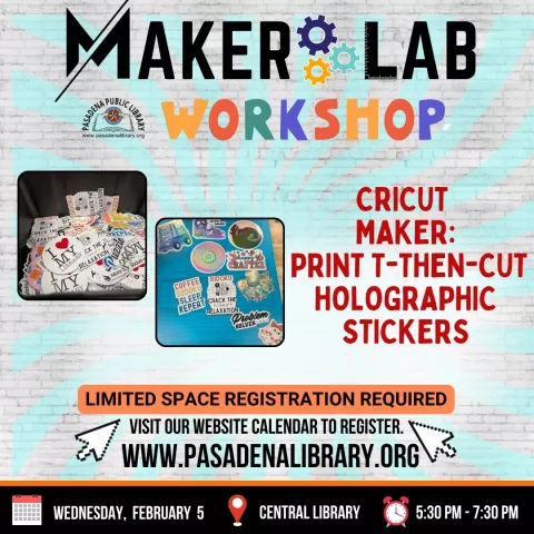 CENTRAL: Maker Lab Workshop - Cricut Maker (RR)