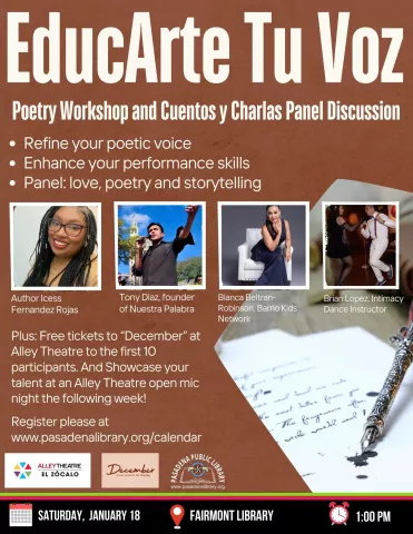 FAIRMONT: EducArte Tu Voz Poetry Workshop and Panel Discussion