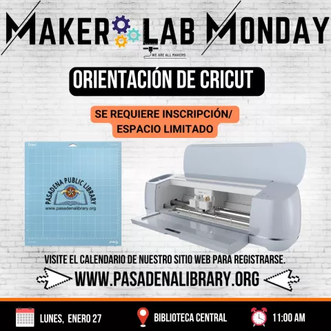 CENTRAL: Orientación de Maker Lab - Cricut en Español (RR)