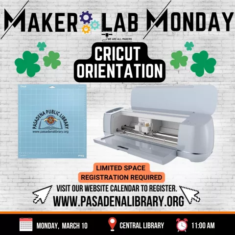 CENTRAL: Maker Lab Monday - Cricut Orientation (RR)