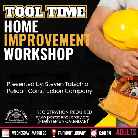 FAIRMONT: Tool Time - Home Improvement Workshop (RR)