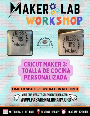 CENTRAL: Maker Lab Workshop En Español - Cricut Masker (RR)