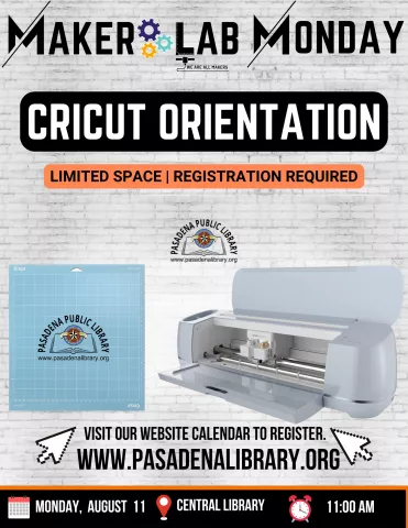 CENTRAL: Maker Lab Monday - Cricut Orientation (RR)