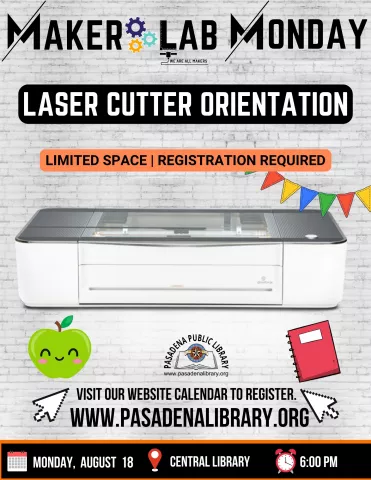 CENTRAL: Maker Lab Monday - Laser Cutter Orientation (RR)