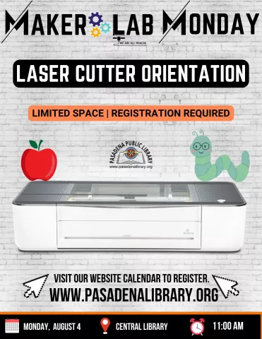 CENTRAL: Maker Lab Monday - Laser Cutter Orientation (RR)