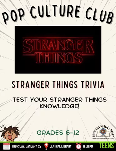 CENTRAL: Pop Culture Club - Stranger Things Trivia