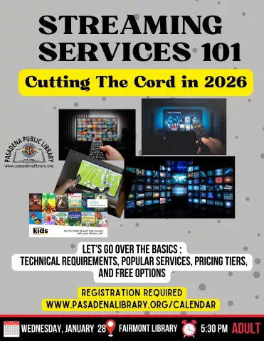 FAIRMONT: Streaming Services 101: Cutting the Cord in 2026 (RR)