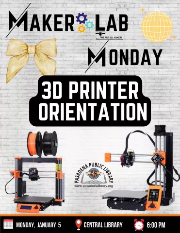 CENTRAL: Maker Lab Monday - 3D printer 