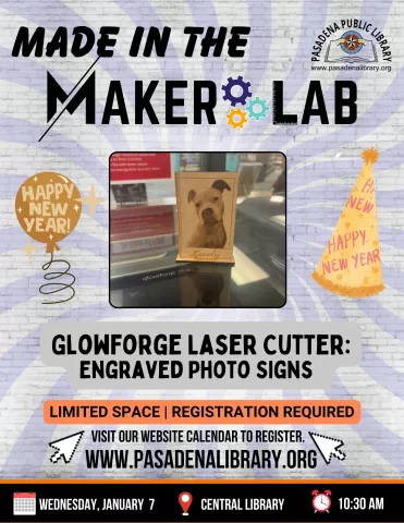 CENTRAL: Made inThe Maker Lab - Glowforge Laser Cutter (RR)