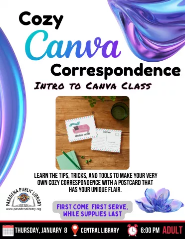 CENTRAL: Cozy Canva Correspondence - Intro to Canva Class