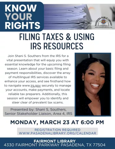 FAIRMONT: Know Your Rights: Filing Taxes and Using IRS Resources