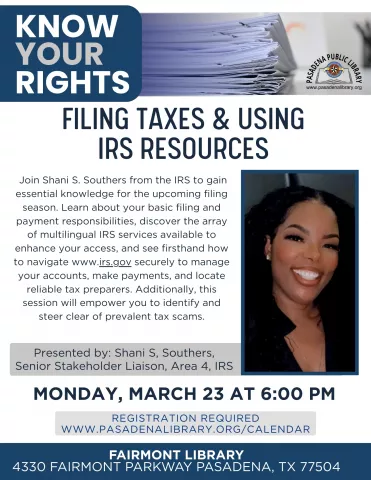 FAIRMONT: Know Your Rights - Filling Taxes &amp; Using IRS Resources (RR)