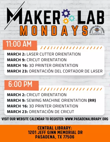 CENTRAL: Maker Lab Monday - Sewing Orientation (RR)