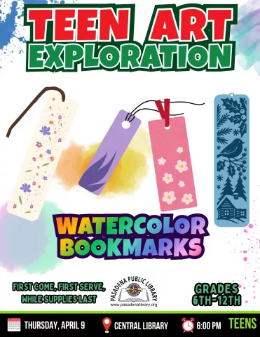 CENTRAL: Teen Art Exploration - Watercolor Bookmarks