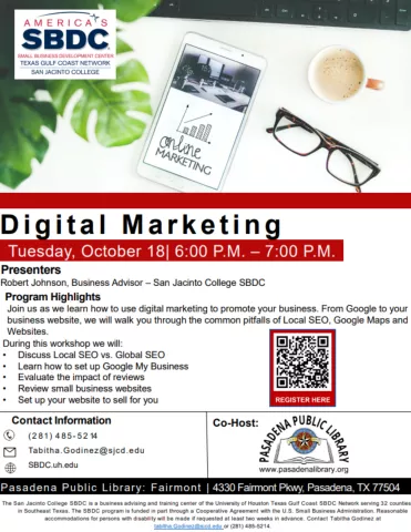 FAIRMONT: Digital Marketing with San Jacinto SBDC