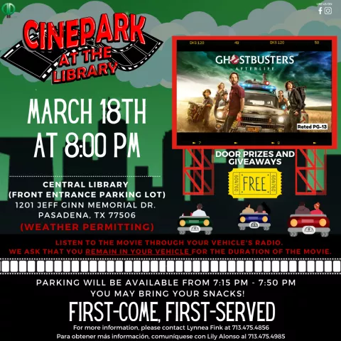 Central: CinePark at the Library "Ghostbusters: Afterlife"