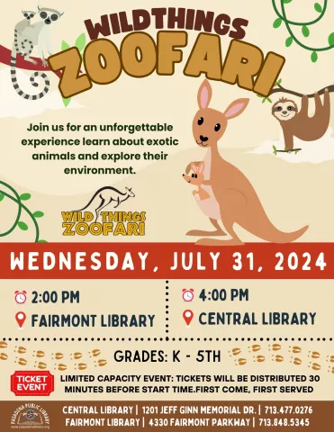 CENTRAL: Wild Things Zoofari (TICKETED EVENT)