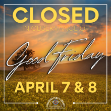 The Pasadena Public Library will be CLOSED Friday, April 7 and Saturday, April 8 in observance of Good Friday!  Both library locations will reopen on Monday, April 10, 2023 at 10:00AM.